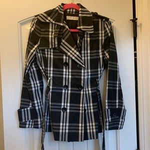 Zara Plaid Pea Coat Size Small